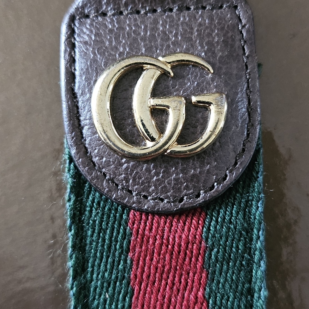 Gucci OPHIDIA Green and Red Web Keychain